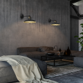 LAMPAMI - lampa ścienna industrialna, kinkiet do salonu, czarny kinkiet nowoczesny, kinkiet do sypialni, kinkiet glamour
