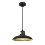 Czarna lampa wisząca ze złotym wykończeniem FELIX BLACK/GOLD 1xE27