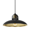 LAMPAMI - lampa glamour, lampa industrialna, lampa nowoczesna wisząca czarna ze złotym
