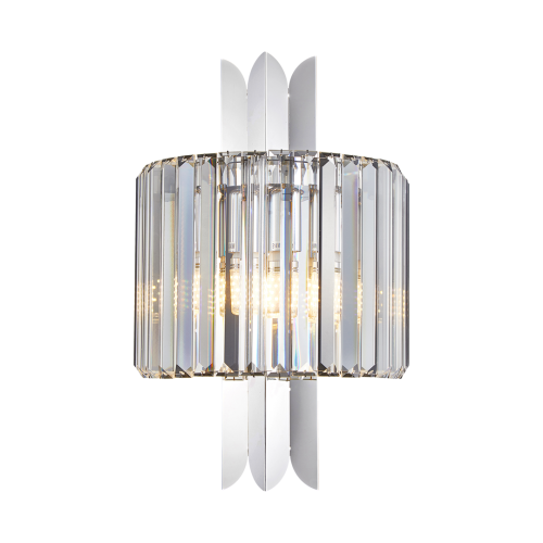 LAMPAMI - kinkiet kryształowy, lampa glamour, srebrna lampa ścienna, kinkiet kryształowy
