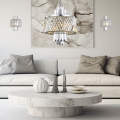 LAMPAMI - kinkiet kryształowy, lampa glamour, srebrna lampa ścienna, kinkiet kryształowy