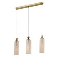 LAMPAMI - lampa złota potrójna, lampa do salonu, lampa wisząca nad stół, złota lampa wisząca, lampa glamour