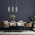 LAMPAMI - lampa złota potrójna, lampa do salonu, lampa wisząca nad stół, złota lampa wisząca, lampa glamour
