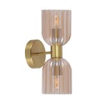 Kinkiet glamour złoty amber 2xE14 PIEGA