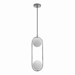  Lampa wisząca srebrna 140 cm 2xG9 klosze białe kule CORDEL 