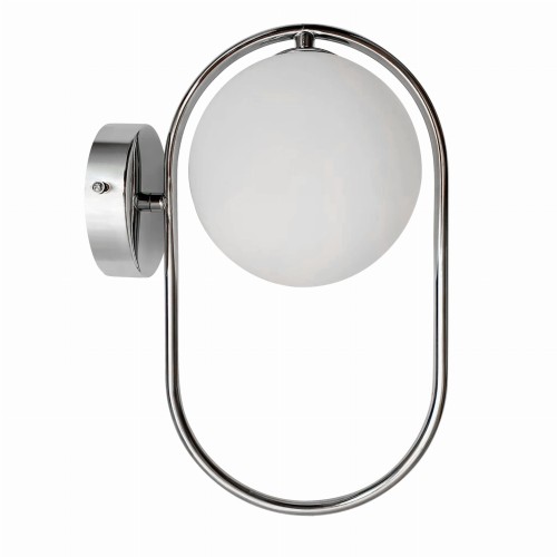 LAMPAMI - kinkiet chromowy, lampa glamour, srebrna lampa ścienna, kinkiet klosz kula