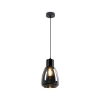 Czarna lampa pojedyncza wisząca 120 cm 1xE27 40W klosz dymiony MOLDO
