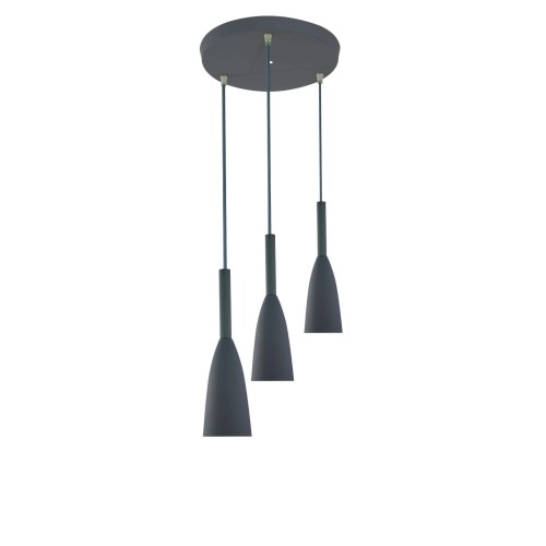 LAMPAMI - lampa nad stół, potrójna lampa wisząca, lampa wisząca szara