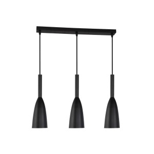 Czarna lampa wisząca potrójna SOLIN listwa 3xE27 