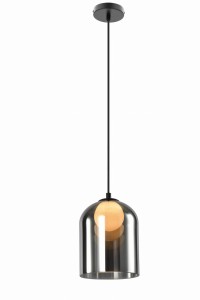 Lampa sufitowa czarna pojedyncza 1xG9 15W KLEA klosz dymiony