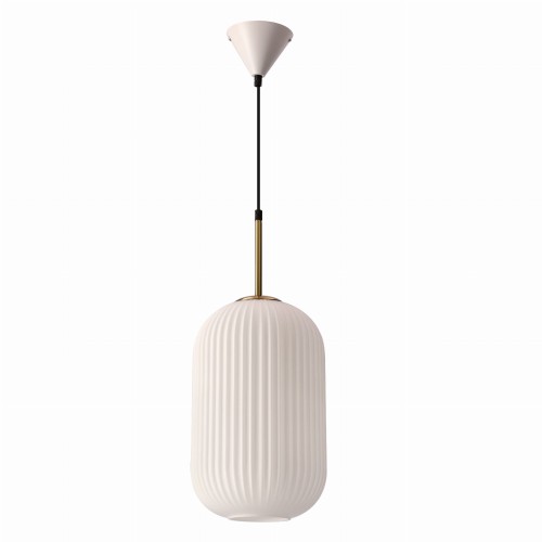 LAMPAMI - lampa glamour, lampa do sypialni, lampa nowoczesna wisząca biała ze złotym