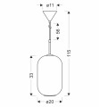 LAMPAMI -  lampa nowoczesna wisząca biała ze złotym szkic