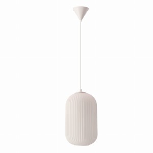 Nowoczesna lampa wisząca szkło karbowane biała CRESTO 1xE27 1x40W 