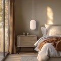 LAMPAMI - lampa glamour, lampa do sypialni, lampa nowoczesna wisząca biała