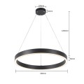 LAMPAMI - lampa wisząca czarna, czarna lampa ledowa, nowoczesna lampa do salonu, żyrandol nowoczesny do salonu