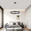LAMPAMI - lampa wisząca czarna, czarna lampa ledowa, nowoczesna lampa do salonu, żyrandol nowoczesny do salonu