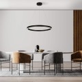 LAMPAMI - lampa wisząca czarna, czarna lampa ledowa, nowoczesna lampa do salonu, żyrandol nowoczesny do salonu