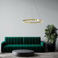 LAMPAMI - lampa wisząca złota nowoczesna, złota lampa ledowa, nowoczesna lampa do salonu, żyrandol nowoczesny do salonu