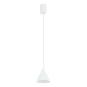 Biała lampa wisząca pojedyncza 130 cm stożek ZENITH XS 1xGU10