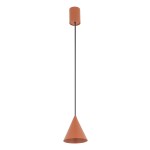 Lampa wisząca pojedyncza 130 cm stożek ZENITH XS kolor sjena palona/terracotta 1xGU10 