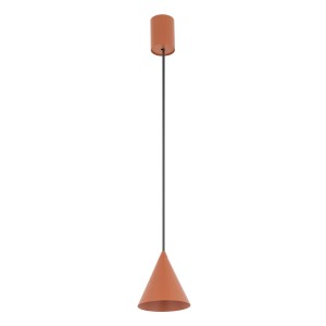 Lampa wisząca pojedyncza 130 cm stożek ZENITH XS kolor sjena palona/terracotta 1xGU10 