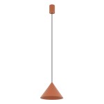Lampa wisząca pojedyncza 130 cm stożek ZENITH S  kolor sjena palona/terracotta 1xGU10