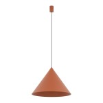 Lampa wisząca pojedyncza 130 cm stożek ZENITH L kolor sjena palona/terracotta 1xGU10 