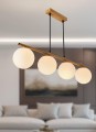 LAMPAMI - lampa wisząca klosze białe kule, lampa z drewnem, lampa skandynawska