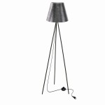 Lampa stojąca podłogowa czarna ze srebrnym kloszem 1xE27 1x40W PLATINO 