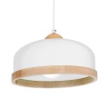 LAMPAMI - biała lampa wisząca drewniana, lampa z drewnem, lampa kuchenna sufitowa, lampa skandynawska