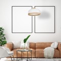 LAMPAMI - biała lampa wisząca drewniana, lampa z drewnem, lampa kuchenna sufitowa, lampa skandynawska