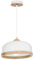 LAMPAMI - biała lampa wisząca drewniana, lampa z drewnem, lampa kuchenna sufitowa, lampa skandynawska