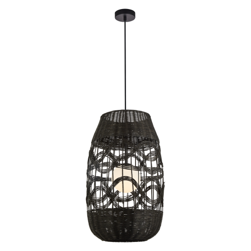 LAMPAMI - lampa sufitowa BOHO, żyrandol BOHO, czarna lampa w stylu boho, lampa boho do salonu
