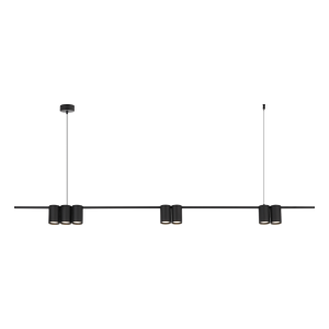 Czarna lampa nad stół wisząca 180 cm (listwa) GENESIS BLACK 7xGU10 