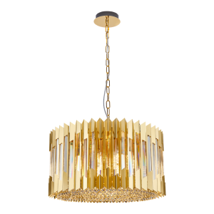 Ekskluzywny złoty żyrandol kryształowy 120 cm 12xE14 RITZ GOLD