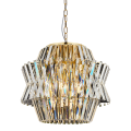 LAMPAMI - lampa złota wisząca, lampa do salonu, złota lampa sufitowa, żyrandol kryształowy