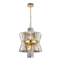 LAMPAMI - lampa złota wisząca, lampa do salonu, złota lampa sufitowa, żyrandol kryształowy
