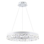 Lampa LED wisząca biała kryształki bezbarwne 120 cm 3000K 32W FROZI