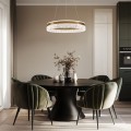 LAMPAMI - lampa sufitowa wisząca, lampa wisząca do salonu, złoty żyrandol nowoczesny
