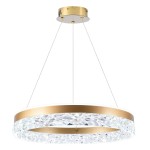 Lampa LED wisząca złota kryształki bezbarwne 120 cm 3000K 32W FROZI