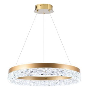 Lampa LED wisząca złota kryształki bezbarwne 120 cm 3000K 32W FROZI