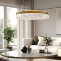 LAMPAMI - lampa sufitowa wisząca, lampa wisząca do salonu, złoty żyrandol nowoczesny