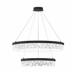 Lampa LED wisząca czarna kryształki bezbarwne 120 cm 3000K 38W FROZI