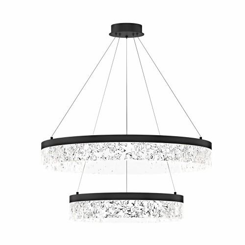 LAMPAMI - lampa sufitowa wisząca, lampa wisząca do salonu, czarny żyrandol nowoczesny