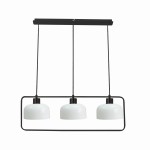 Potrójna lampa nad stół do jadalni czarna klosze białe 3xE27 40W ZODIAC
