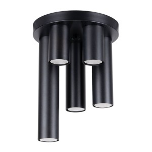 Czarna lampa sufitowa plafon okrągły 5xGU10 LAGOS 5P 