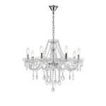 Kryształowy żyrandol do salonu chrom 130 cm CRISTALLO 8xE14 transparentny świecznikowy