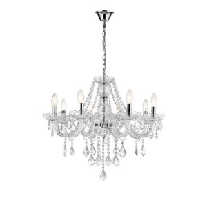 Kryształowy żyrandol do salonu chrom 130 cm CRISTALLO 8xE14 transparentny świecznikowy