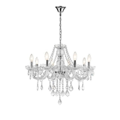 LAMPAMI - lampa wisząca srebrna, lampa do salonu srebrna, żyrandol do salonu nowoczesny, srebrna lampa nad stół