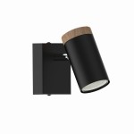 Kinkiet czarny z drewnianym 2xGU10 LAGOS spot 